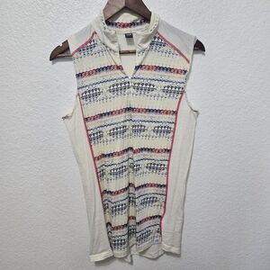 Helly Hansen Merino wool sleeveless blouse top tank cream